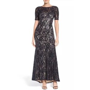 Adrianna Papell sequin lace mermaid gown dress